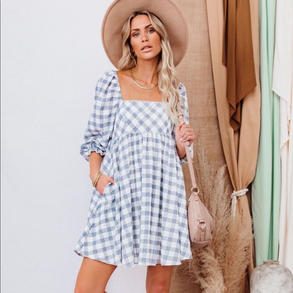 BNWT Reality Check Pocketed Babydoll Dress - Blue - Picture 1 of 10